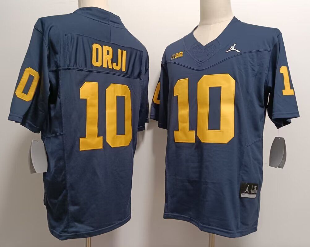 2024 NCAA Men Michigan Wolverines #10 Alex Orji blue  Nike jersey